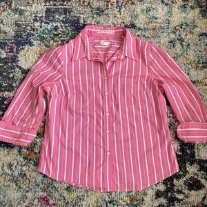 American Eagle Button Down Shirt | early 2000s Y2K Barbie Pink
